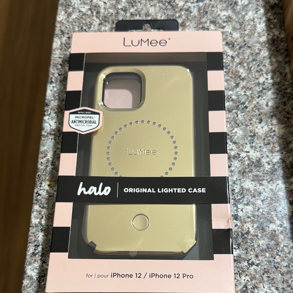 LuMee Halo Lighted Case for iPhone 12/12 Pro - Gold